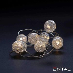 Luzes de Natal 10 LED 3000K Esferas Plástico a pilhas 1m - (ECL-CPB-10WW)
