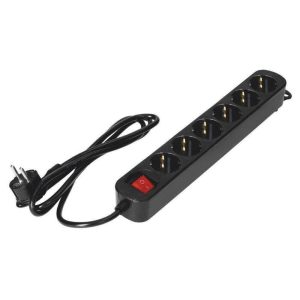Extensão Elétrica 6x Schuko C/ Interruptor 1.5m VIRONE - (ES-1(GS)/B/1.5M)