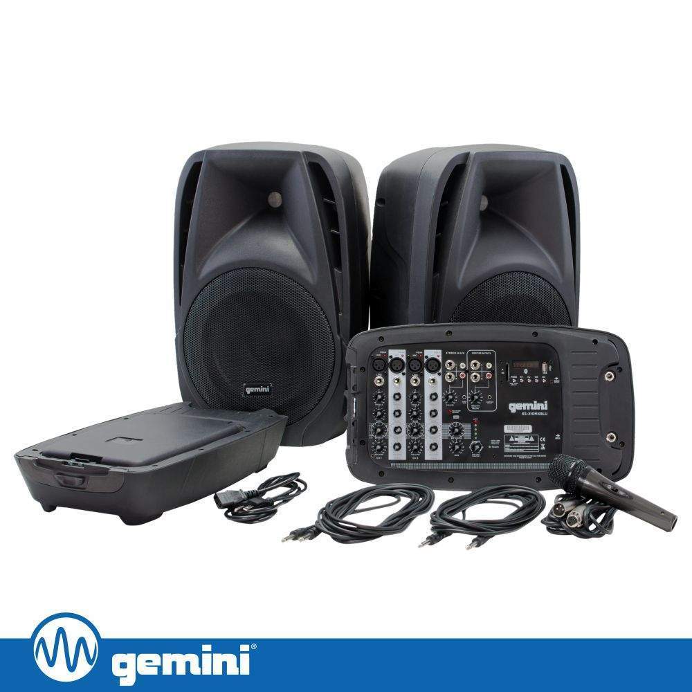 Conjunto De Som Amplificado Portátil 10" 600W USB/BT GEMINI - (ES-210MXBLU)