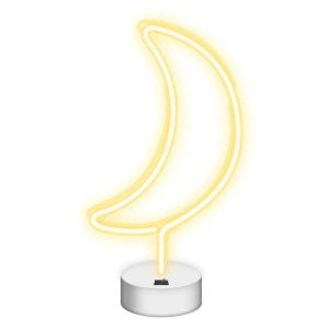 Luz LED Neon Em Forma de Lua C/ Base - (NNE06)
