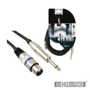Cabo XLR 3p Fêmea / Jack 6.35mm Macho 6m Mn HQ POWER - (PAC111)