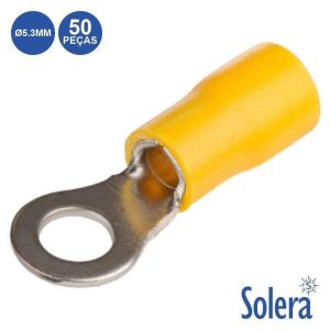Terminal Redondo Isolado 5.3mm 50x Amarelo SOLERA - (SLR-TR60AM/50)