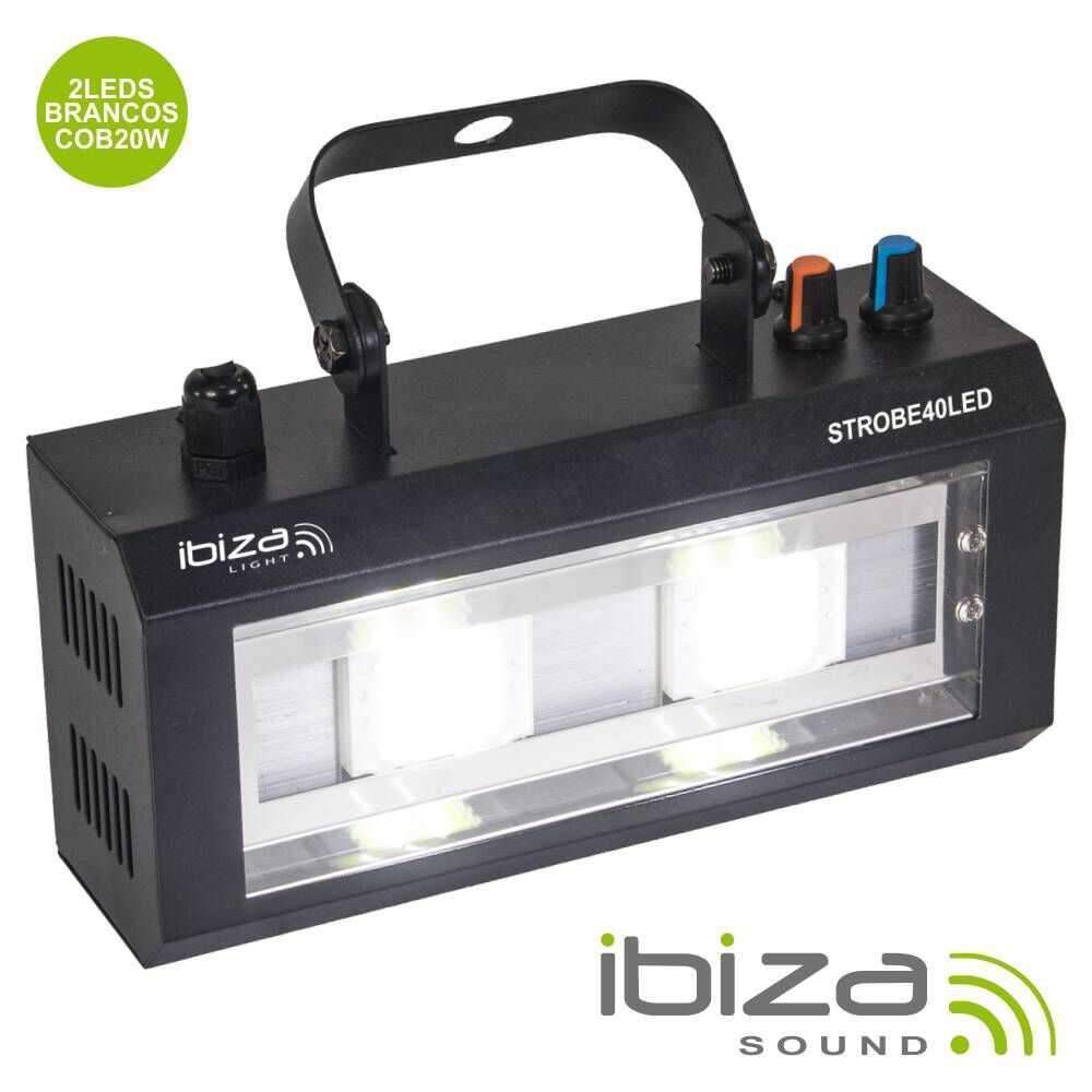 Estroboscópio C/ 2 LEDS Cob 20W IBIZA - (STROBE40LED)