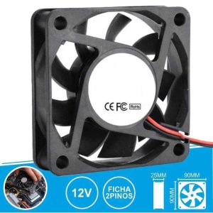 Ventilador 12V 90x90x25mm Ficha 2 Pinos - (VEN020(H))