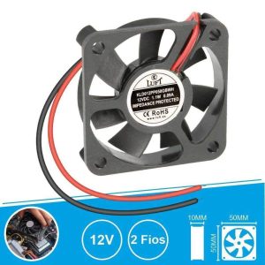 Ventilador 12V 50x50x10mm 2 Fios KLD012PP050GBWH LUFT - (VEN5010/12B)