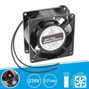 Ventilador 230V 80x80x25mm 2 Fios KLA230AP080CBWS LUFT - (VEN8025/230A)