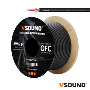 Cabo Microfone Profissional 2 Condutores e Malha OFC VSOUND - (VSCABLEPRO24)