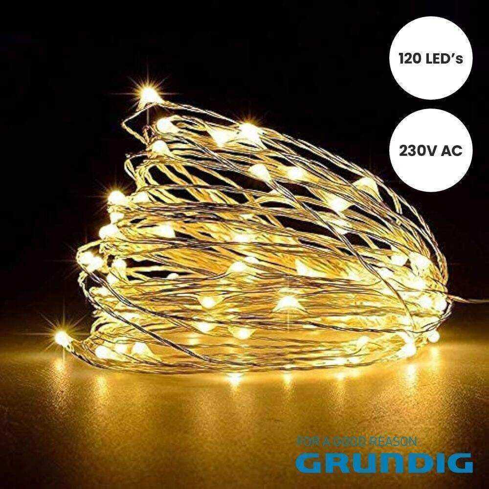 Conjunto De Luzes C/ 120 LEDS 230V Branco Quente - (03458)