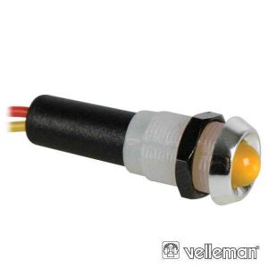 LED Piloto 12V Amarelo Caixa Abs Cromada VELLEMAN - (12VCY)