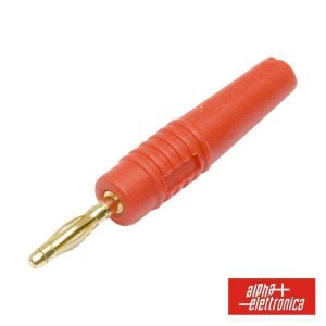 Ficha Banana 2mm Macho Vermelha Dourada - (20-110-1)