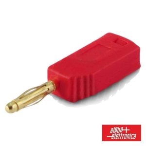 Ficha Banana 2mm Macho Vermelho Dourada - (20-112-1)