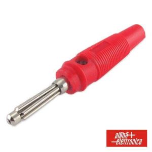 Ficha Banana 4mm Macho Vermelha - (20-118-1)