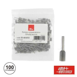 Terminal Ponteira Isolado 3.4mm 100x Cinzento - (22-60-012)