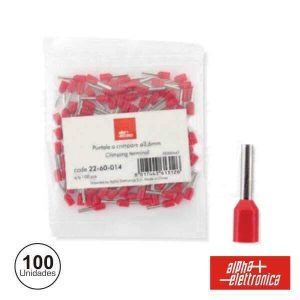 Terminal Ponteira Isolado 3.6mm 100x Vermelho - (22-60-014)