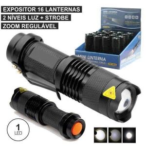 Expositor 16 Lanternas 1 Super LED 3W Zoom Regulável - (36045)