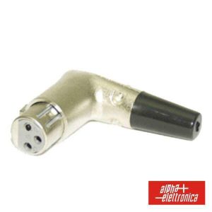 Ficha XLR 3p Fêmea 90º C/ Proteção Borracha E Bloqueio - (40-72)