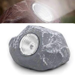 Candeeeiro Solar Formato Pedra - (73125)