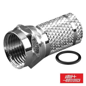 Ficha F Fêmea Niquelada P/ Cabo 6.8mm RG6 C/ 2 O-Ring - (86-014/2)