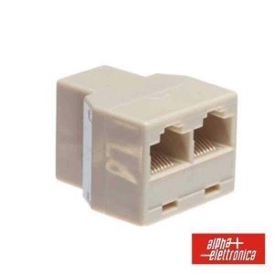 Ficha Adaptadora RJ45 Fêmea p/ 2 RJ45 Fêmea - (94-404)