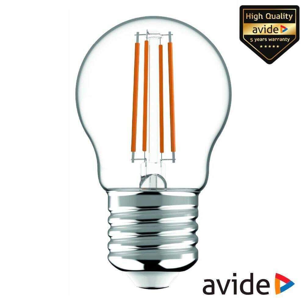 Lâmpada LED E27 Globo Filamento 4.5W 230V 3000K 470lm AVIDE - (ABLFMG27WW-4.5W)