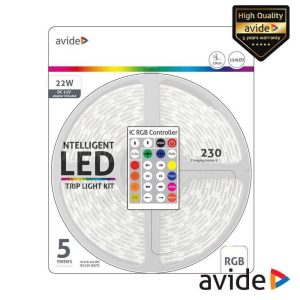Kit Fita Digital 150 LEDS 5050 RGB 12V 5m IP65 IR AVIDE - (ABLSBL12V-30RGB-IC)