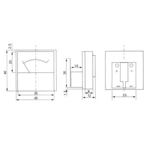 Amperímetro Analógico de Painel 7.5A DC