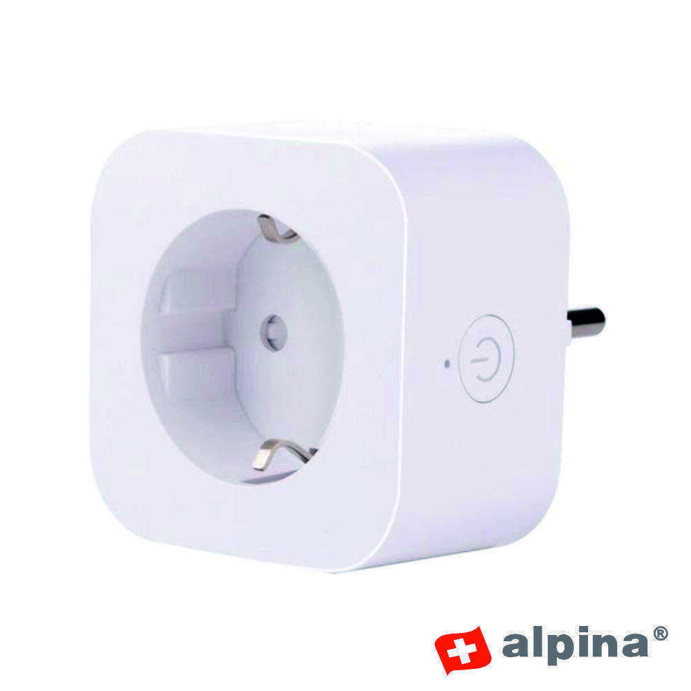 Ficha Elétrica Adaptadora 1x Schuko Inteligente WiFi Tuya - (ALP469)