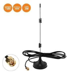 Antena Wifi Omnidirecional Vertical 2.4ghz 7dbi P/ Router 3m - (ANTWIFI016)