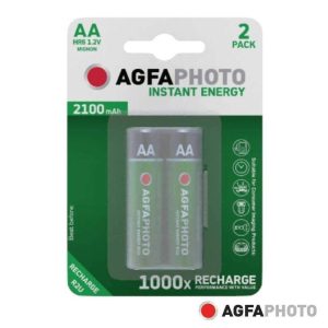 Pilha Recarregável AA 1.2V 2100mAh 2x Blister AGFAPHOTO - (APR2U2100)