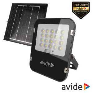 Foco LED Solar 100W 6400K 1400lm IP65 C/ Comando AVIDE - (ASOLFLCW-10AH-SMSP)