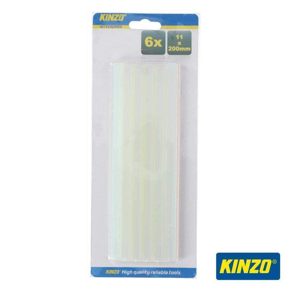 Conjunto 6 Barras Cola Quente 11x200mm Transparentes KINZO - (BRICO519)
