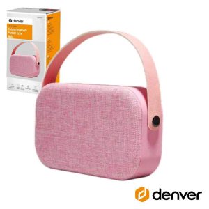 Coluna Bluetooth Portátil 2x3W Mala Aux/Bat Rosa DENVER - (BTS-63PINK)