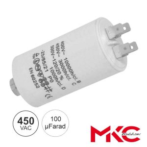 Condensador Arranque 100uF 450V C/ Terminais Faston - (COA100/450M)