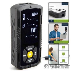 Medidor De Distâncias Digital a Laser 50m BT VELLEMAN - (DEM702)