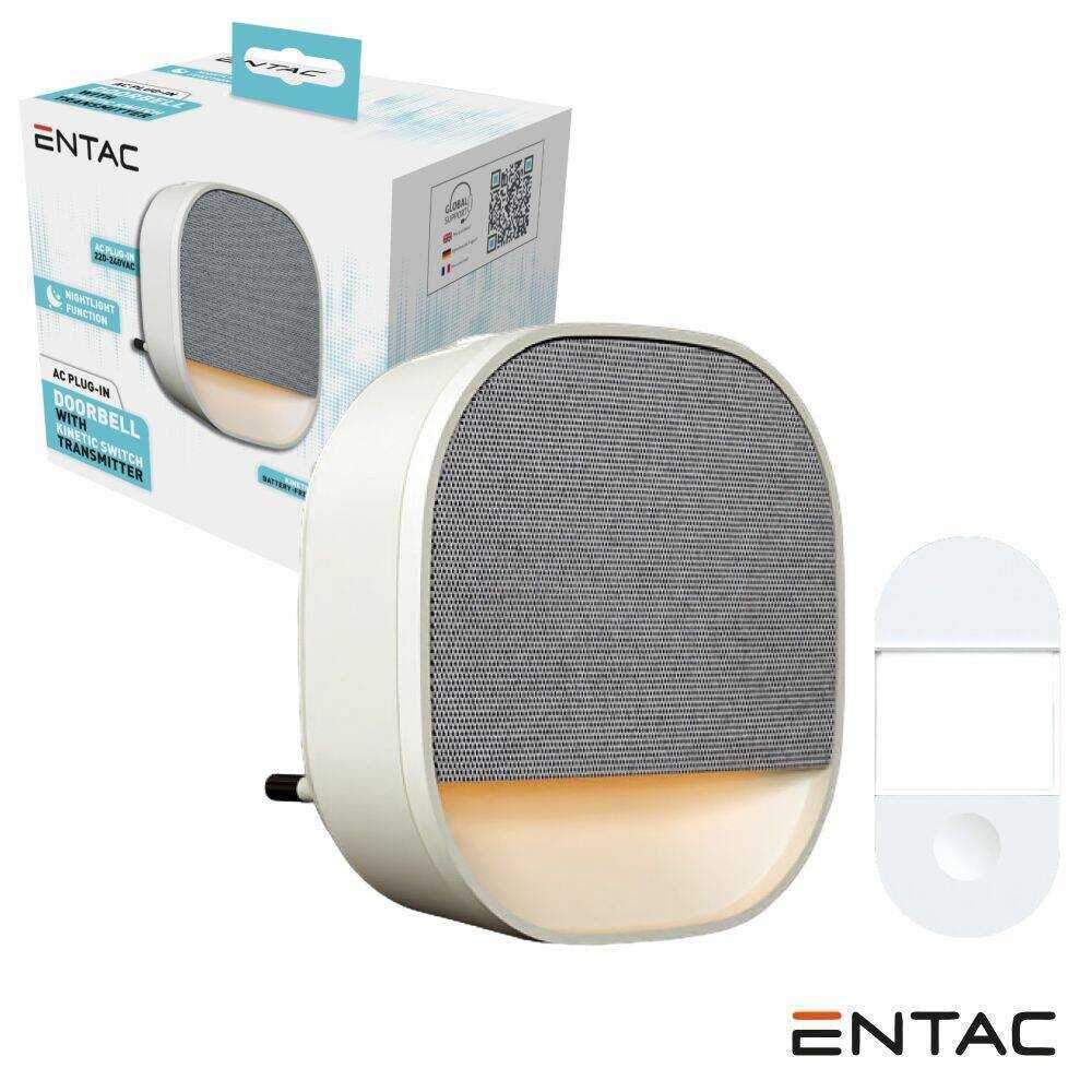 Campainha S/ Fios C/ 1 Receptor 150m IP44 ENTAC - (EDB-AC-44-L-K)