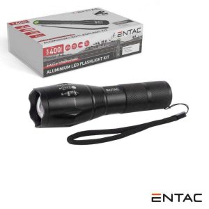 Lanterna 10W 400lm Zoom C/ Suporte P/ Bicicleta ENTAC - (EFL-ZOOM-ALU-XHP)