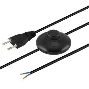 Cabo Alimentação C/ Interruptor Pé 2m Preto - (ELECT530)