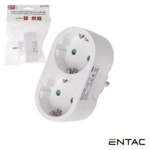 Ficha Elétrica Adaptadora 2x Schuko ENTAC - (EPAG-2EE)