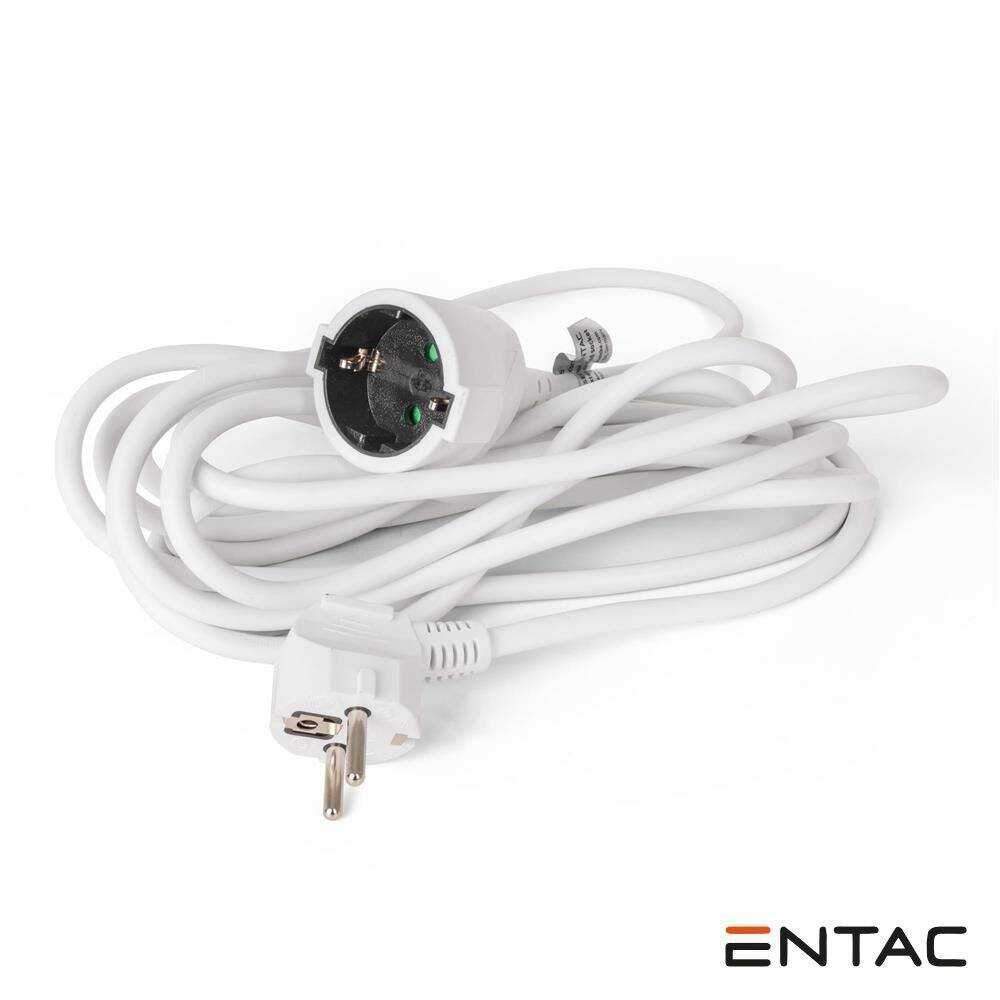 Cabo Extensão Tomada Elétrica 1x Schuko 3m Branco ENTAC - (ESECG1.5-3)