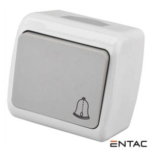 Pulsador Campainha Parede Superfície IP54 10A 250V ENTAC - (ESMWSDB-STP)