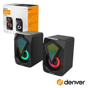 Colunas Gaming P/ PC 2.0 2x3W USB DENVER - (GAS-500)