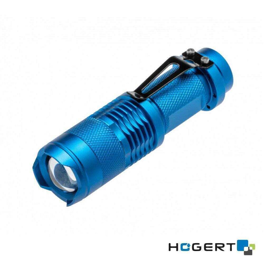 Lanterna Bolso Alumínio LED C/ Zoom 5W 250lm IP20 HOGERT - (HT1E424)