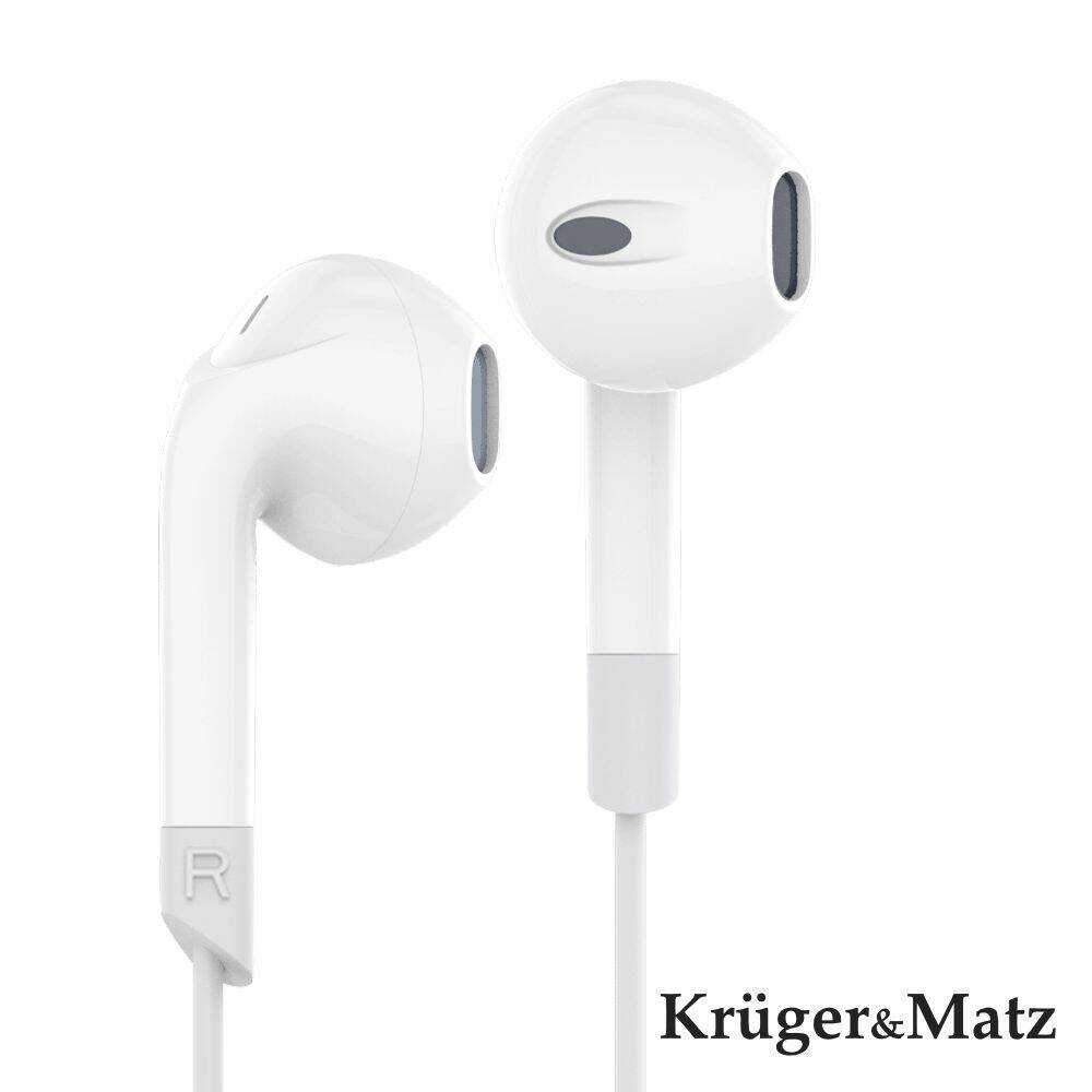 Auscultadores Stereo C/ Fios E Microfone Branco KRUGER MATZ - Image 2