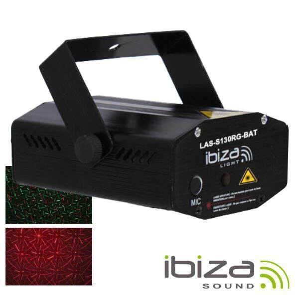 Laser 130mW Vermelho/Verde Firefly Preto C/ Bateria IBIZA - (LAS-S130RG-BAT)