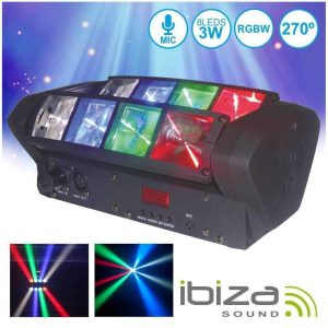 Projetor Luz C/ 8 LEDS 3W CREE RGBW 2 Barras DMX IBIZA - (LED8-MINI)
