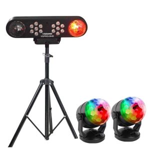 2x Bola de Luz LED RGB e Suporte C/ Projetor Wash/Astro RGB - (LIGHT-SET-05)