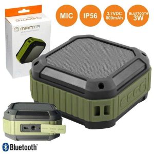 Coluna Bluetooth Portátil 3w Aux/Bat/Mic Ip56 Manta - (MA418)