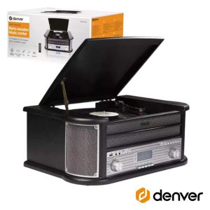 Gira-Discos 33/45/78RPM Vintage 2x2.5W Preto DENVER - (MRD-51BLACK)