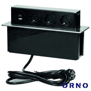 Tomada Elétrica Encastrar 3x Schuko 1x USB-A 1xUSB-C 3.0A - (OR-GM-9014(GS)/B-G)