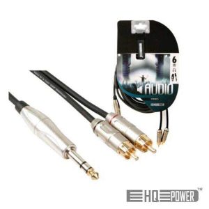 Cabo Jack 6.35mm Macho / 2-Rca Macho St 6m HQ POWER - (PAC131)